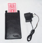 Analyseur électronique en cuir noir de carte de dispositif/tisonnier de fraude de tisonnier de portefeuille de carte de changement