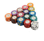 20PCS/baccara le Texas de pièce de monnaie d'argile jetons de poker 14g de sort les tiennent ensemble de tisonnier