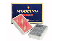 Cartes de jeu en plastique rouges de jeu de Modiano Ramino de kits de match de tisonnier