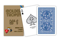 Cartes de jeu de jeu de catégorie de casino d'appui verticaux de trophée d'or en plastique de Modiano
