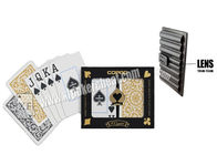 Le Brésil Copag 1546 cartes de jeu enormes en plastique d'or noires pour des jeux de casino