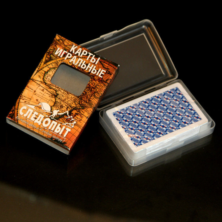 Les cartes de jeu en plastique russes/jouant étaye la taille de pont avec le petit index 2